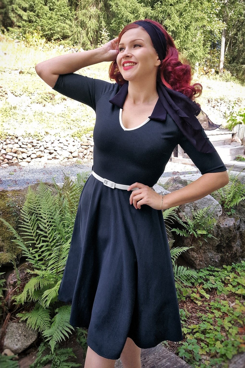 Sandy Swing Kleid in Navy von vintage chic for topvintage