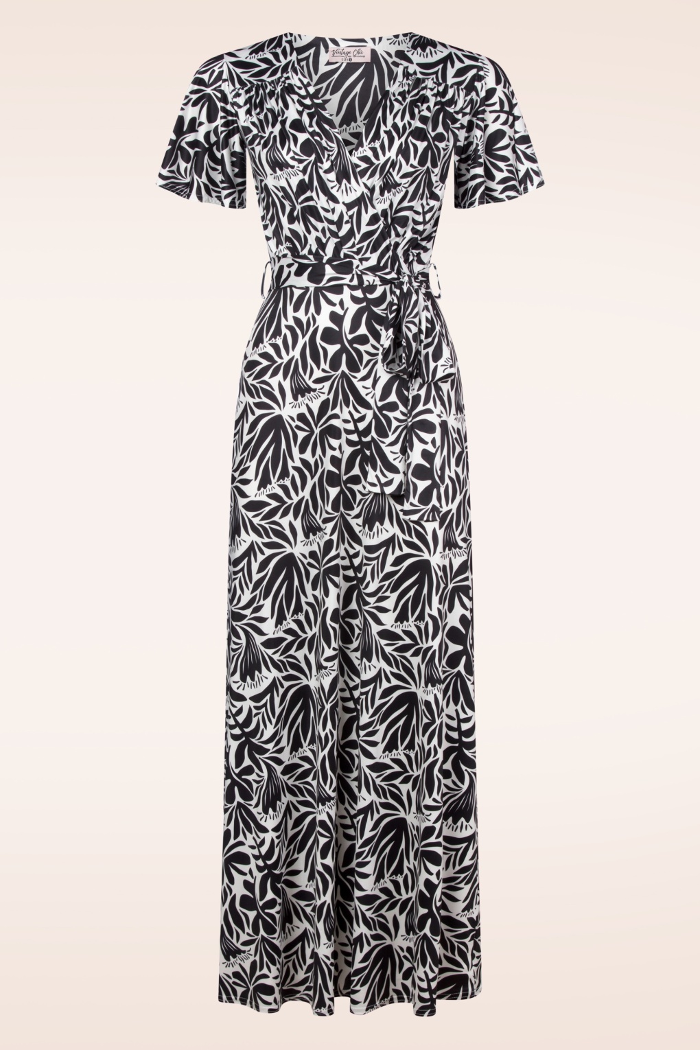 Tammy Abstract Maxikleid in Schwarz und Weiß von vintage chic for topvintage