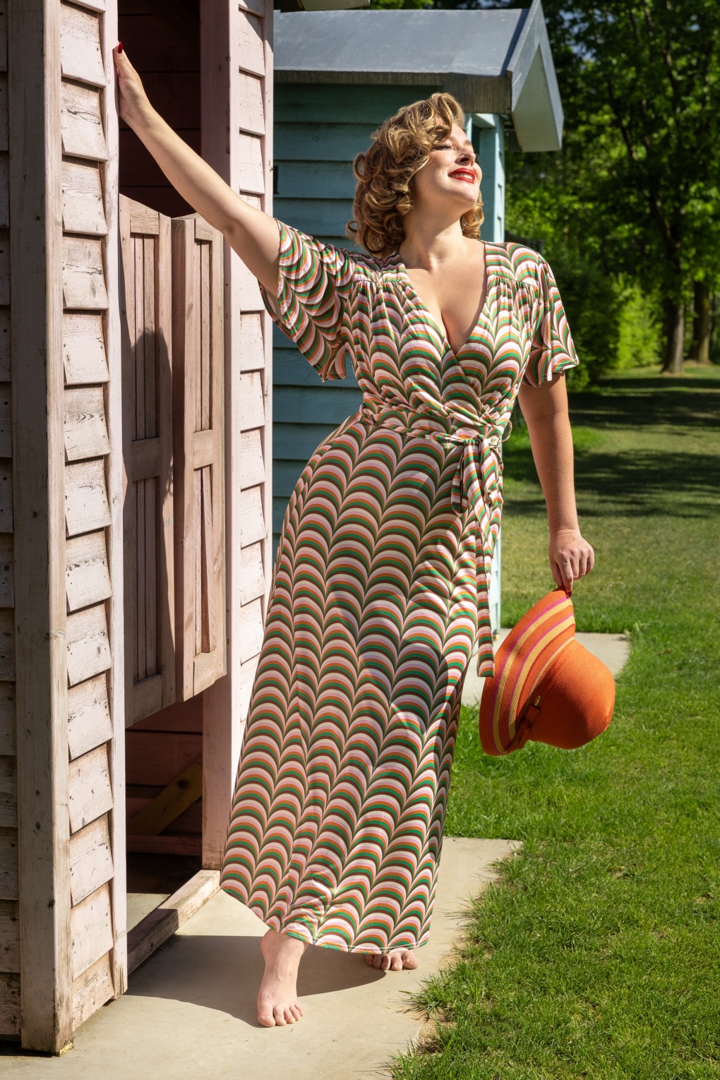 Tammy Retro Maxikleid in Braun und Multi von vintage chic for topvintage