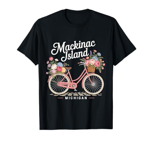 Vintage Mackinac Island Michigan mit Blumen für Männer Frauen T-Shirt von vintage island mackinac