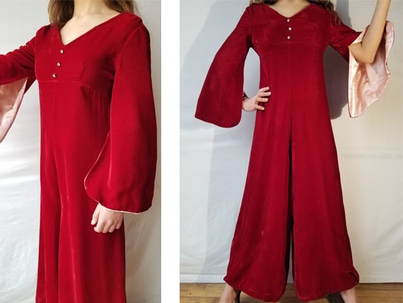 Vintage 60Er Jahre Jumpsuit/Overall Mit Satin Gefütterten Ärmeln Weihnachts-Outfit S 34B Vintage 60Er Jahre Jumpsuit/Overall Mit Satin Gefütterten Ärmeln Weihnachts-Outfit S 34B von vintage109online