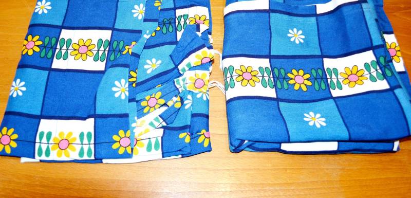 2x Schöne Vintage Stoff Vorhänge 50Er Jahre Zum Nähen Mid Century Retro Second Hand Fabric 50S Curtain Sewing Material von vintageBagsAndCo