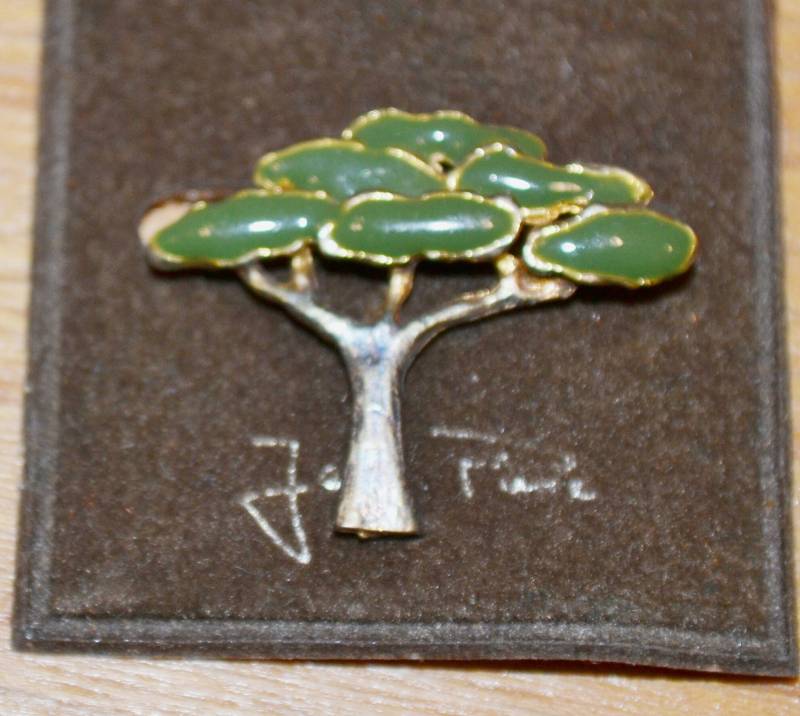 Original 70Er Jahre Anstecker Baum Metall Brosche Pin Retro Mid Century Second Hand Wear von vintageBagsAndCo