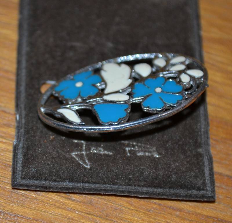 Original 70Er Jahre Anstecker Blumen Metall Brosche Pin Retro Mid Century Second Hand Wear von vintageBagsAndCo