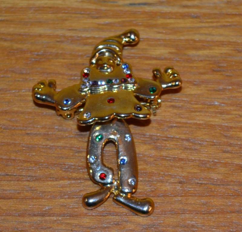 Original 70Er Jahre Anstecker Clown Metall Bunt/ Goldfarben Brosche Pin Retro Mid Century Second Hand Wear von vintageBagsAndCo