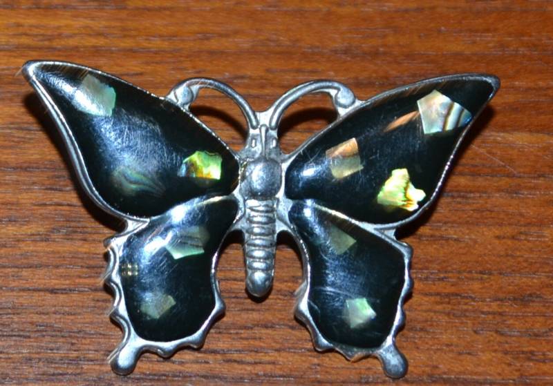 Original 80Er Jahre Anstecker Brosche Pin Retro Butterfly Schmetterling von vintageBagsAndCo