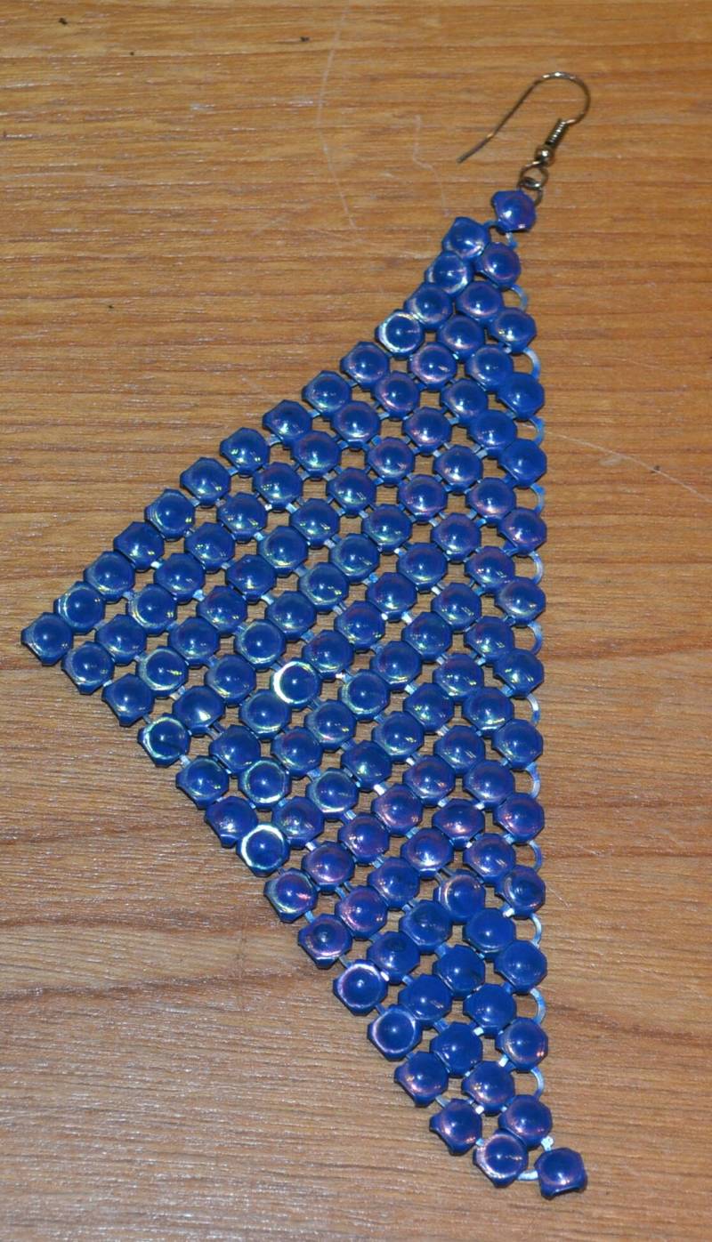 Original 80Er Jahre Ohrstecker Ohrring Metall /Kunststoff Blau Retro Mid Century Second Hand Wear von vintageBagsAndCo