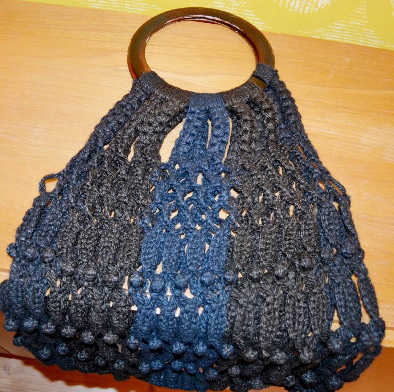 Schöne Vintage Strick Handtasche Braun 70Er Jahre Granny Bag Retro Clothing Mid Century Second Hand Wear von vintageBagsAndCo