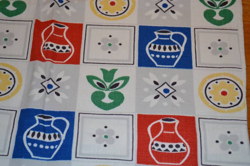 Schöner Vintage 50Er Jahre Kissenbezug 38x37cm Mid Century Retro Second Hand Fabric Bedding Sewing Material von vintageBagsAndCo