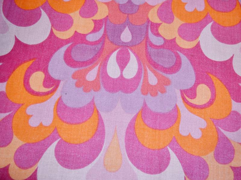 Schöner Vintage Vorhangstoff Pink Col Nova Diolen /Orange 70Er Jahre Stoff Zum Nähen Mid Century Retro Italy 165x100 von vintageBagsAndCo