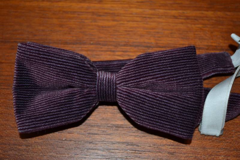 True Vintage Kravatte/Fliege Braun /Rot Samt 70Er Retro Clothing von vintageBagsAndCo