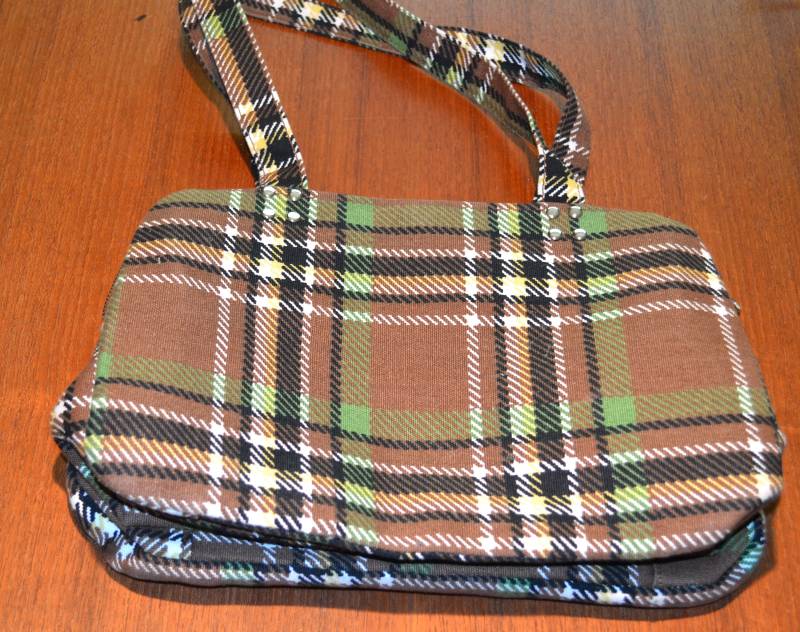 Vintage 70Er Jahre Handtasche Kariert Retro Mid Century Shabby Chic Landhausstil von vintageBagsAndCo