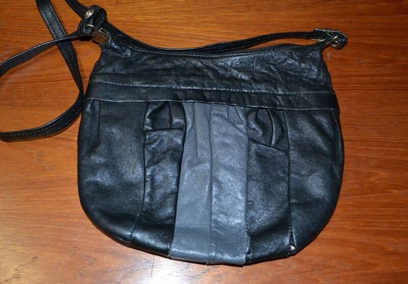 Vintage Handtasche Schwarz Grau 80Er Jahre Eighties Soft Bag von vintageBagsAndCo