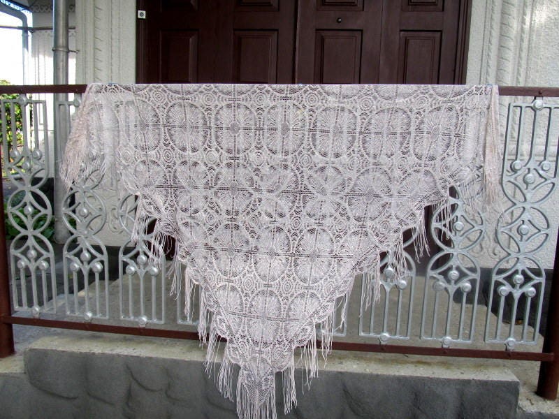Brautspitzen-Schal Beigefarbener Lurex-Schal, Abendhochzeits-stola von vintageNB