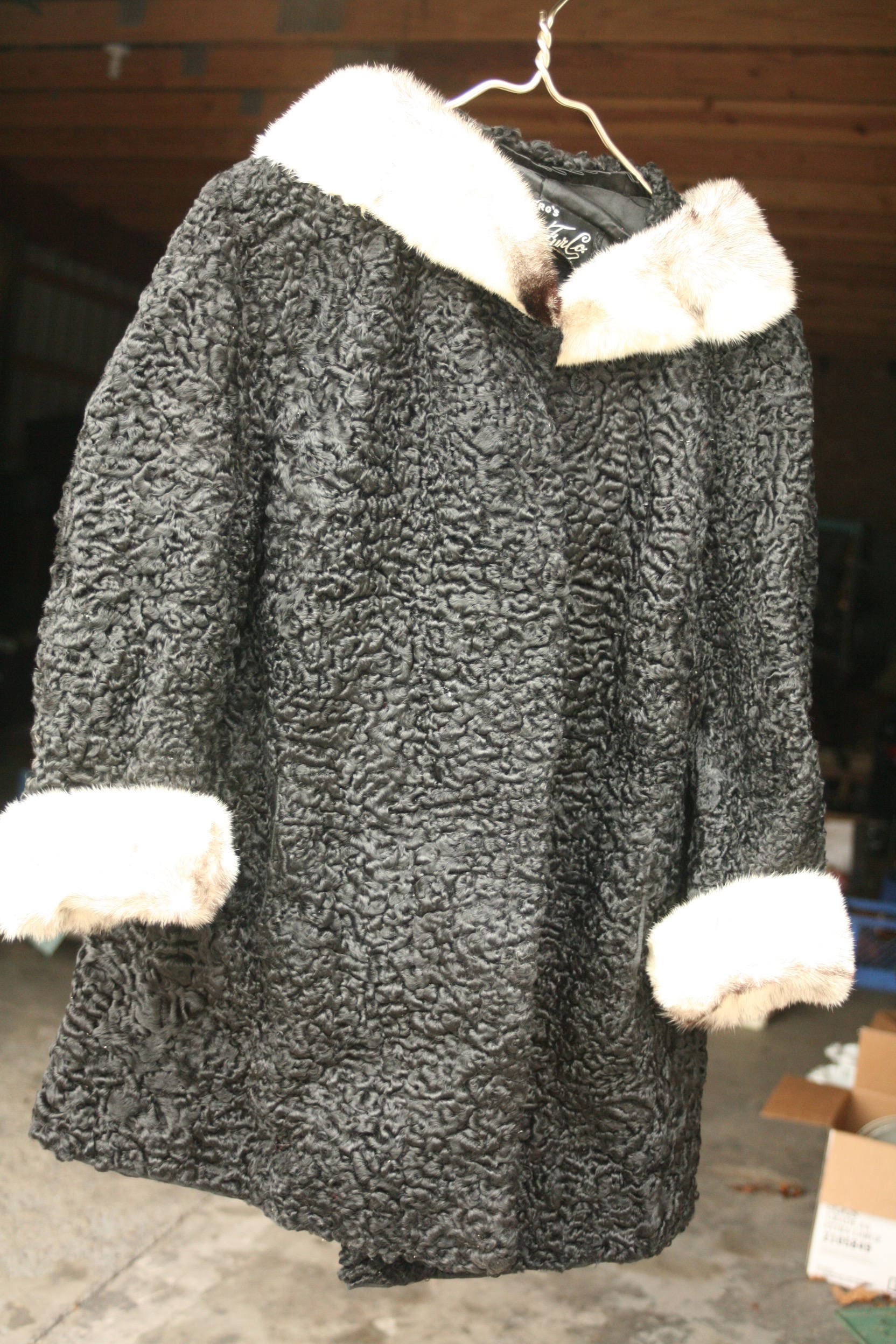 Sale - 1930Er Jahre Alaska Kurl Mohair Mantel, Jacke Mit Pelzkragen, Mantel Pelzärmeln, Groß, Mittel, Swing-Jacke Armen von vintageatmosphere