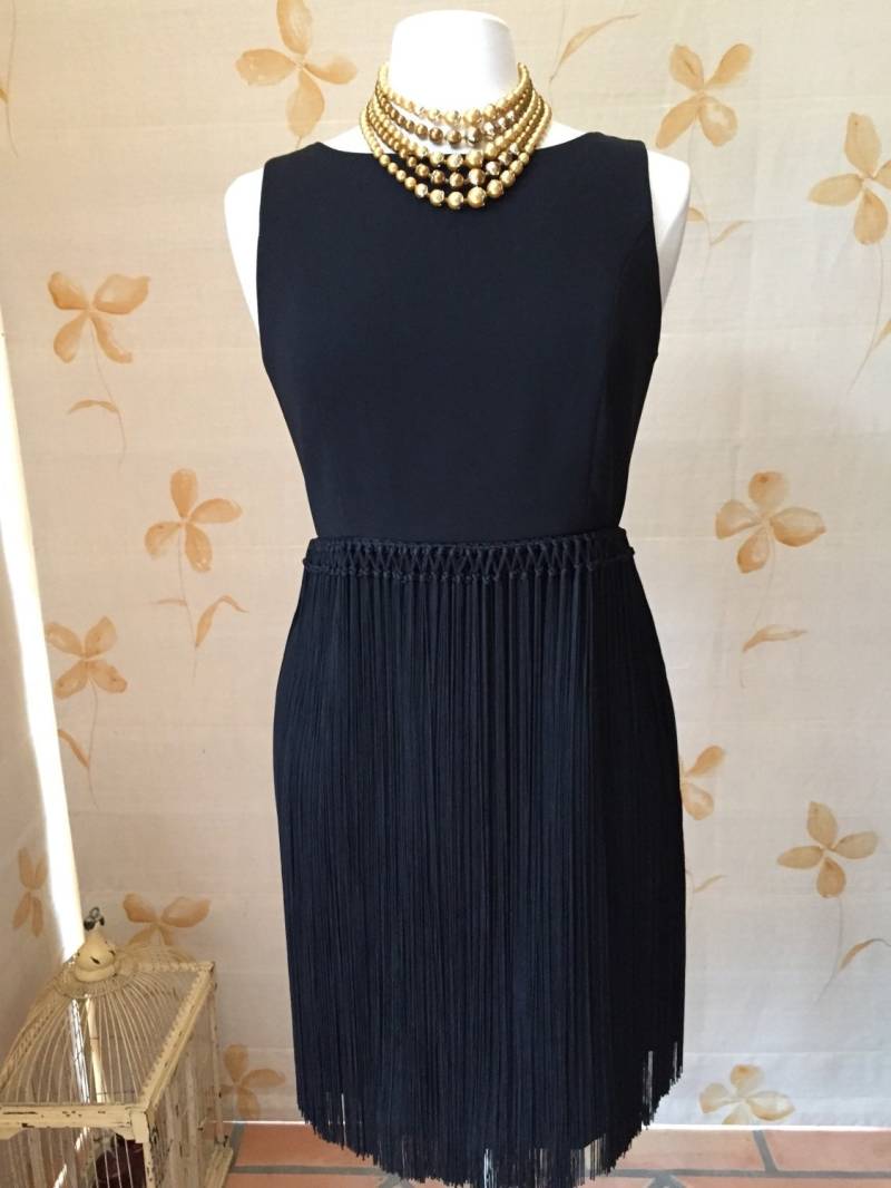 20Er Jahre Cocktailkleid Mit Quaste von vintagecaf