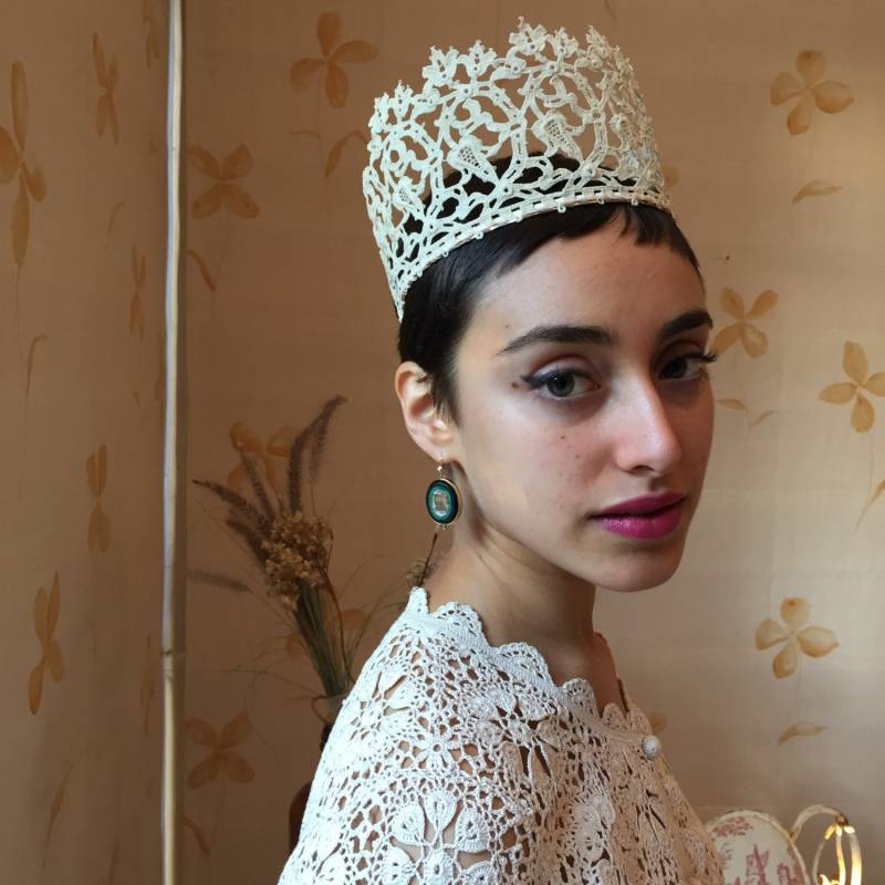 Handgemachte Antike Spitze Tiara Krone Kopfschmuck Braut, Rennen Oder Abend von vintagecaf