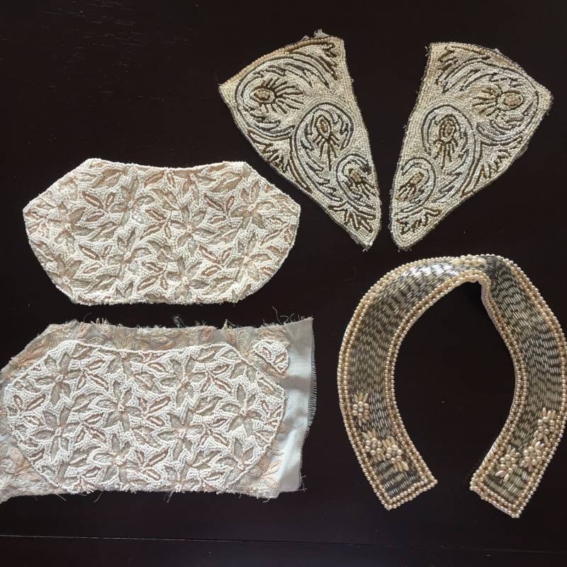 stark Perlenbestickter 1920Er 1930Er Vintage Perlenkragen Und Unfertige Abendtasche von vintagecaf