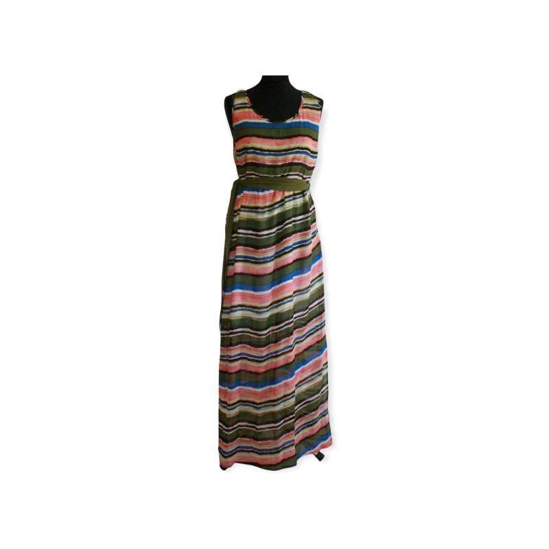 Gestreiftes Seidenkleid/strandkleid Langes Kleid Hipster, Boho, Boho Chic von vintagecatalunya