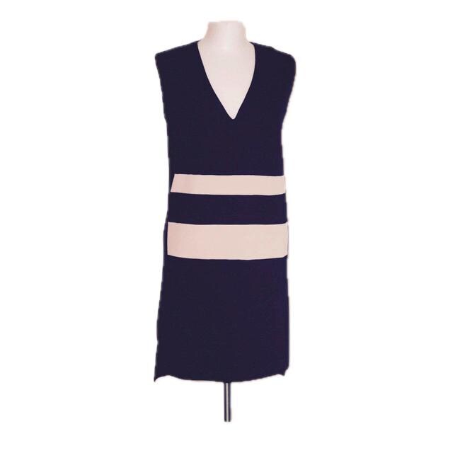 Kurzes Kleid/Marineblaues Und Rosa Pop-Kleid Retro-Kleid Gestreiftes Preppy-Kleid von vintagecatalunya