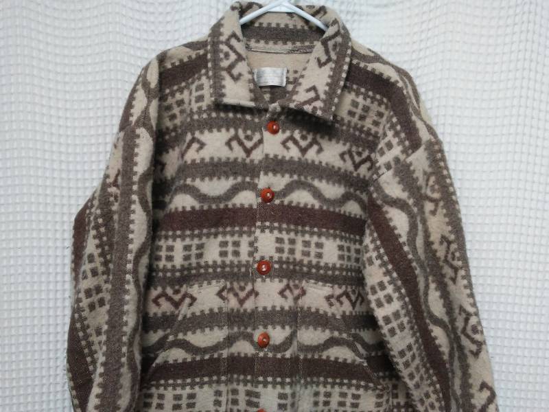 Vintage Ecuador Wolldecke Mantel Boho Jacke Native Southwest Heavy Handmade El Gringo Importe Knopf Frontmantel Herren L Hippie Grunge von vintagecomeups