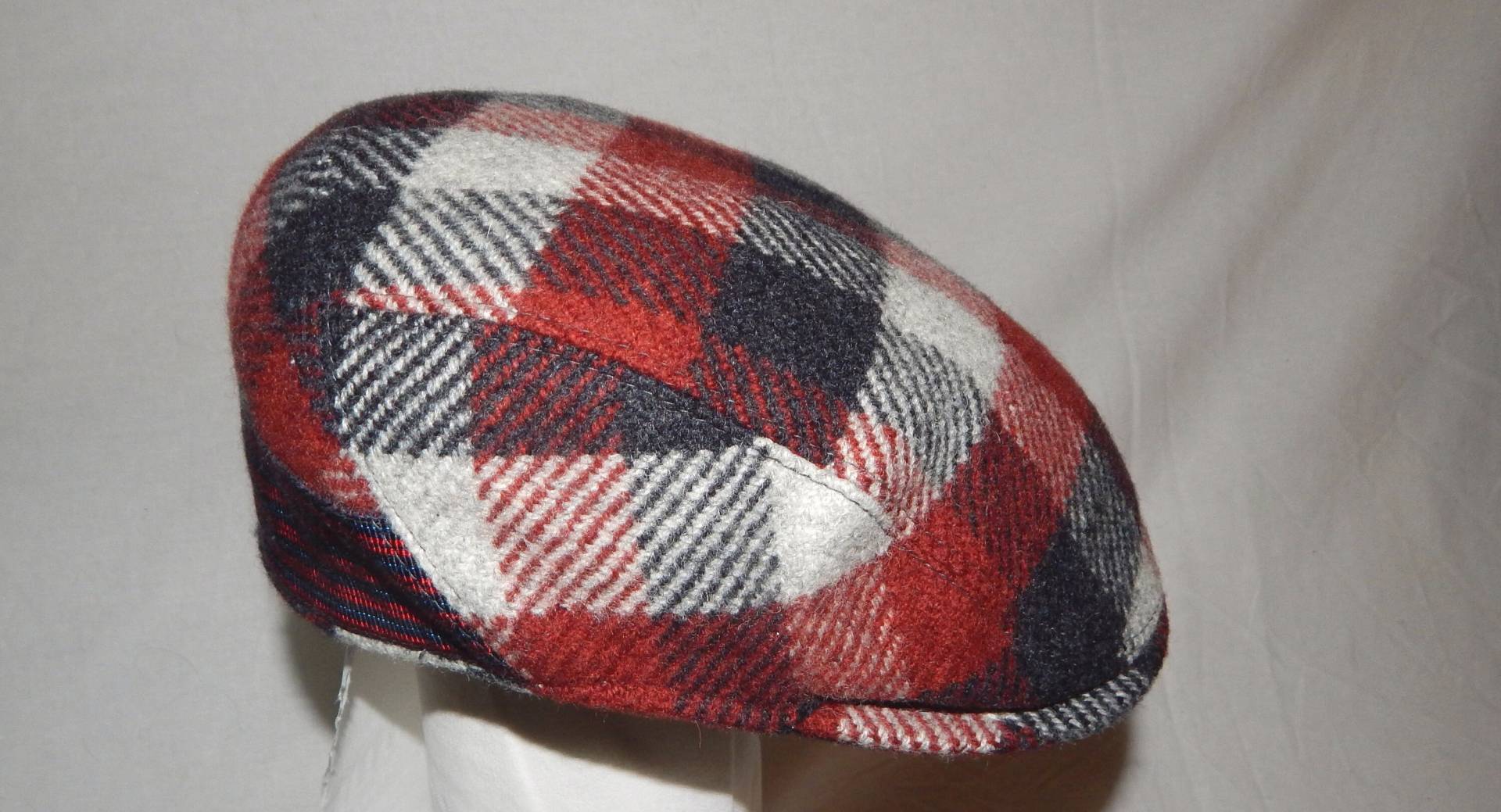 Borsalino Exzellente Vintage Unisex Karierte Wollmütze Flachmütze, Xl-61, Uk7 1/2 Borsalino Exzellente Vintage Unisex Karierte Wollmütze Flachmütze, Xl-61, Uk7 1/2 von vintagefashion4all