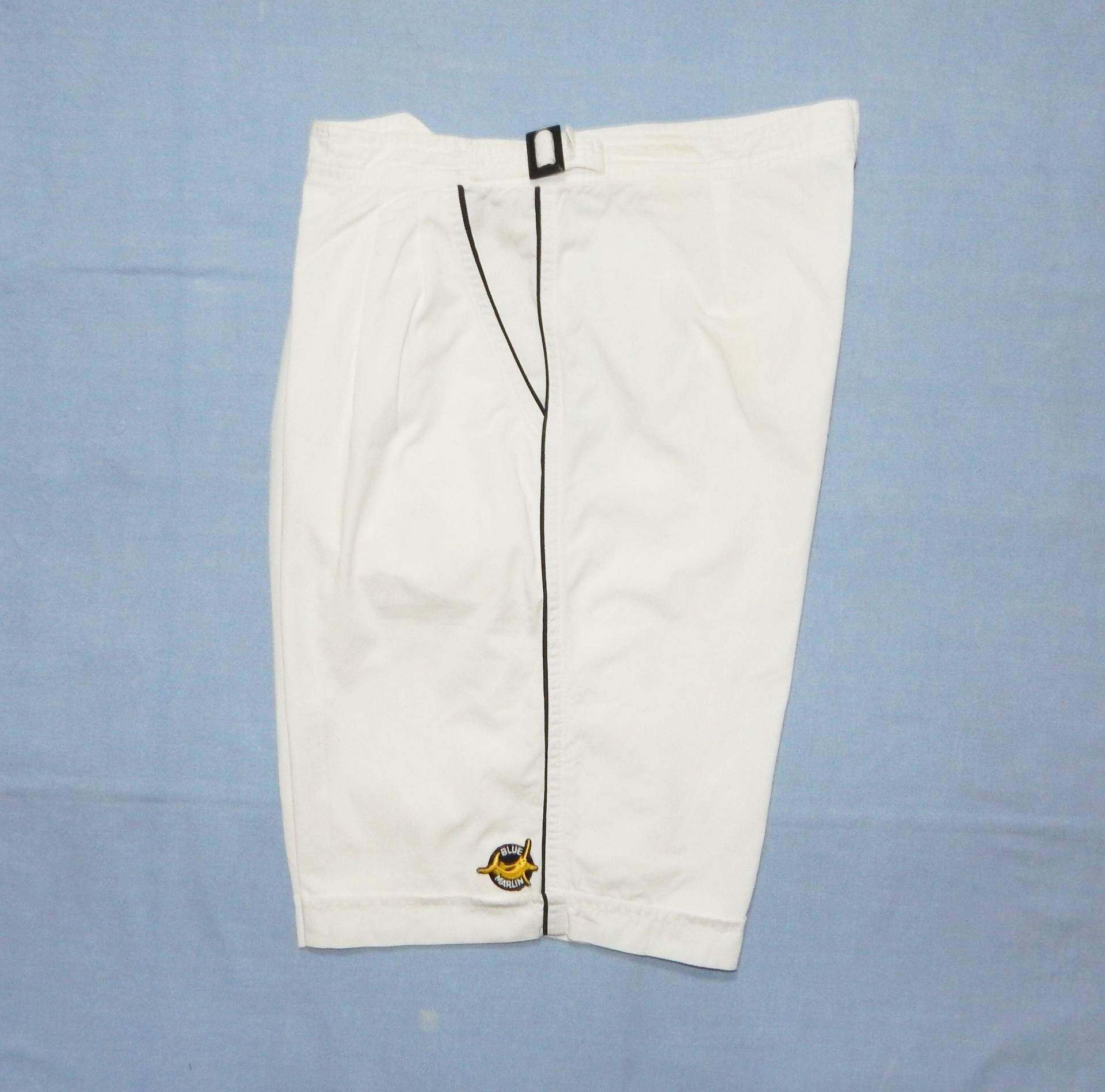 Ermenigildo Zegna Vintage 80Er Damen Golf, Segelsport Weiß Baumwolle Bermuda Plissee Shorts, Gr.m von vintagefashion4all