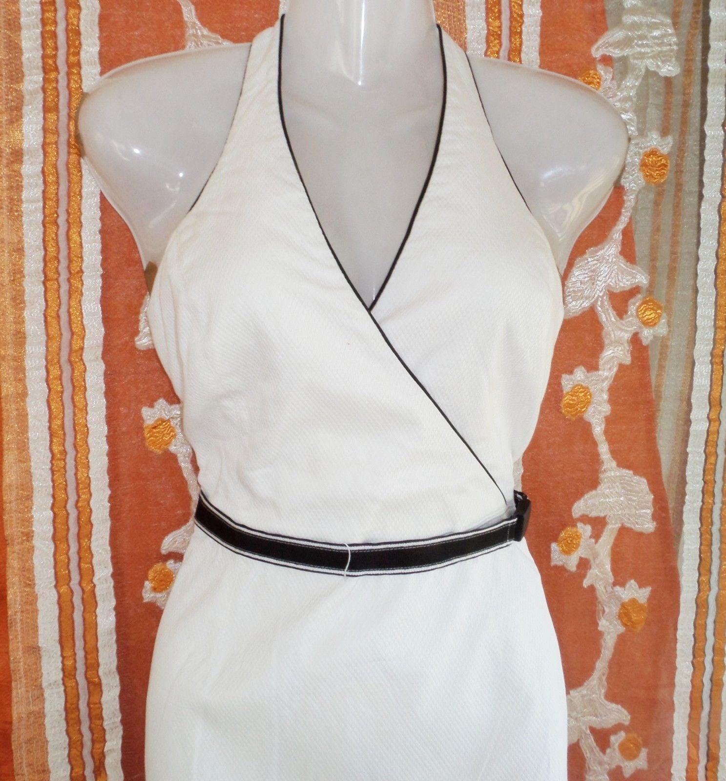 Kay Unger New York, Atemberaubendes Neckholder-Baumwoll-stretch-Kleid, Us-4, Uk 8/10 Kay Unger New York, Atemberaubendes Neckholder-Baumwoll-stretch-Kleid, Us-4, Uk 8/10 von vintagefashion4all