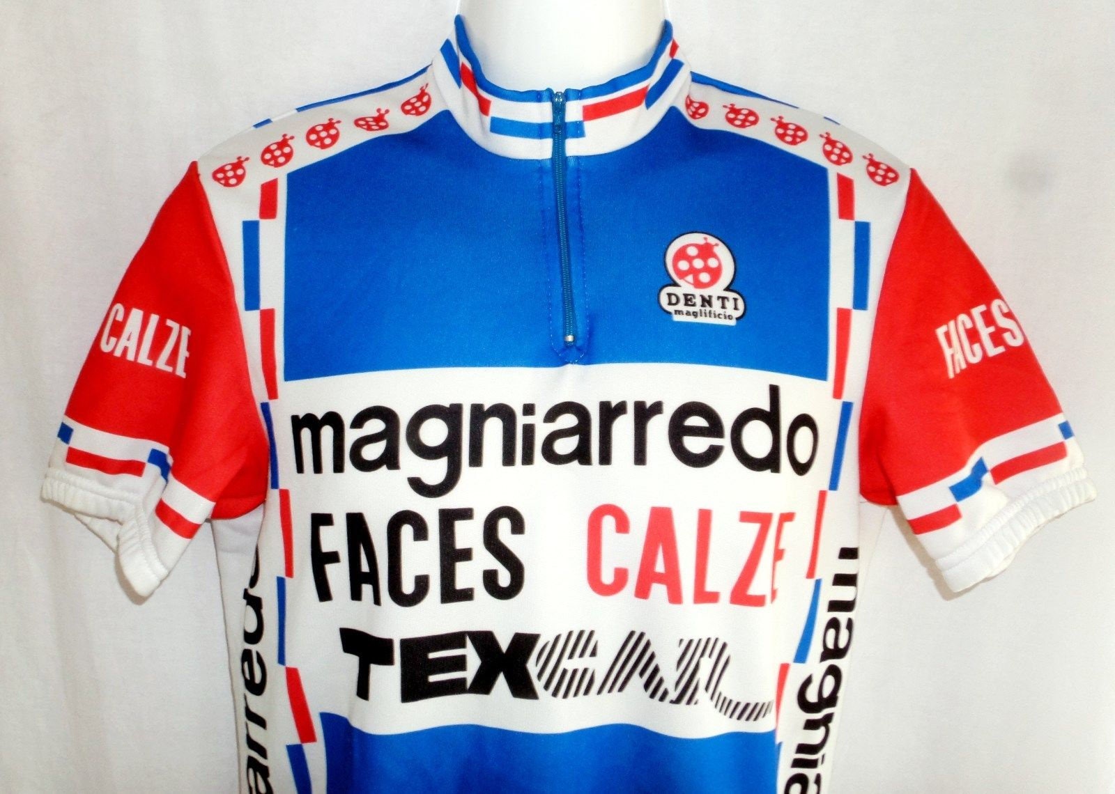Magnarredo Gesichter Calze -Texcar Vintage 86/87S Radfahren Team Jersey, Sz 3 - M It. + Shorts , Sz Magnarredo Gesichter Calze -Texcar Vintage 86/87S Radfahren Team Jersey, Sz 3 - M It. + Shorts , Sz von vintagefashion4all