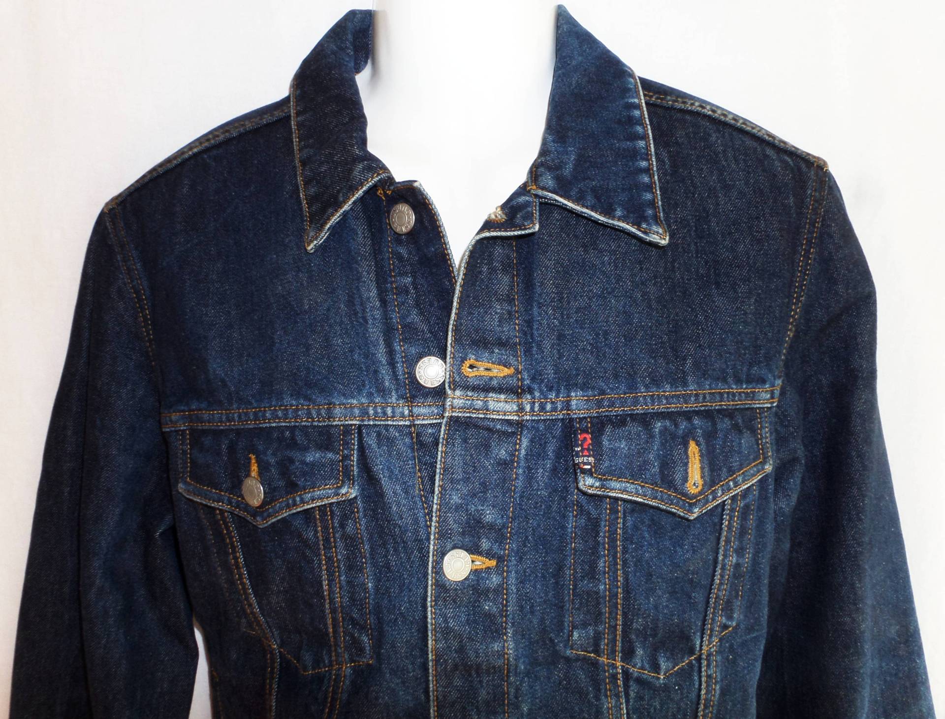 Schätzen Sie Exc. Vtg Herren Long/Sl Denim Jeans Jacke, Blau, Xl R, 4 Taschen von vintagefashion4all