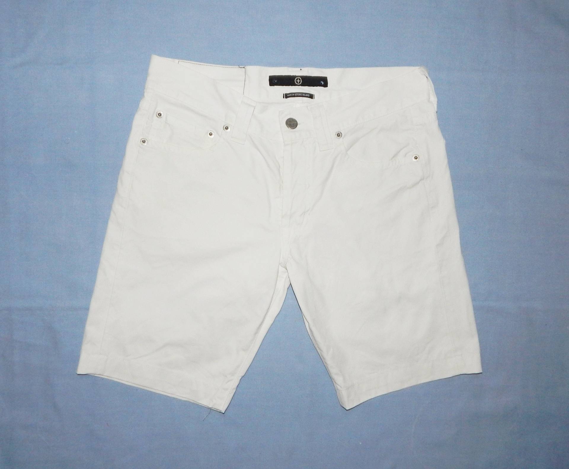 stone Island Vintage Herren Weiße Baumwolle Bermuda Shorts, Größe W31 von vintagefashion4all