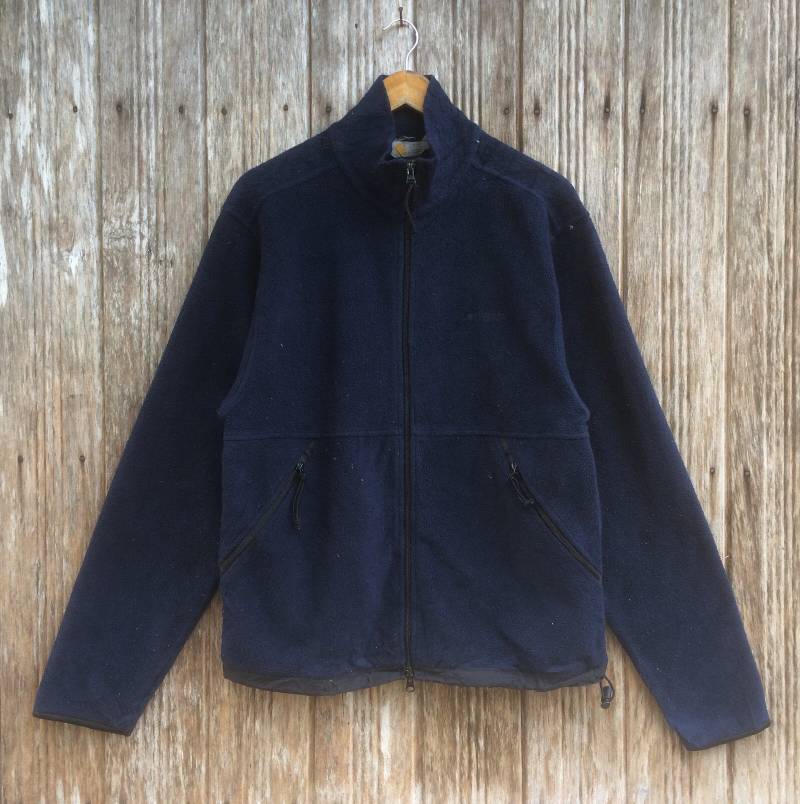 Selten Carhartt Outdoor Sweater Jacke Fleece Stickerei Logo Mittlere Größe von vintagegallaggers