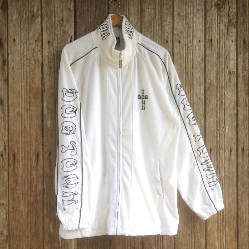 Selten Dog Town Black Dragon Stickerei Style Samt Pullover Jacke Unisex Große Größe von vintagegallaggers