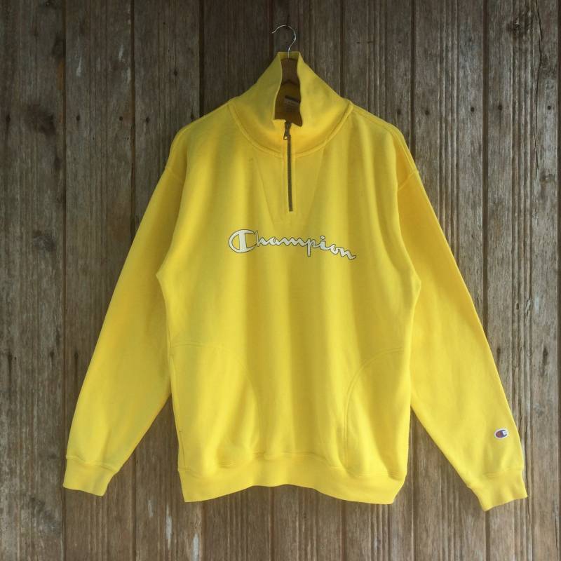 Vintage Champion Big Logo Halber Reißverschluss Sweatshirts Unisex Große Größe von vintagegallaggers