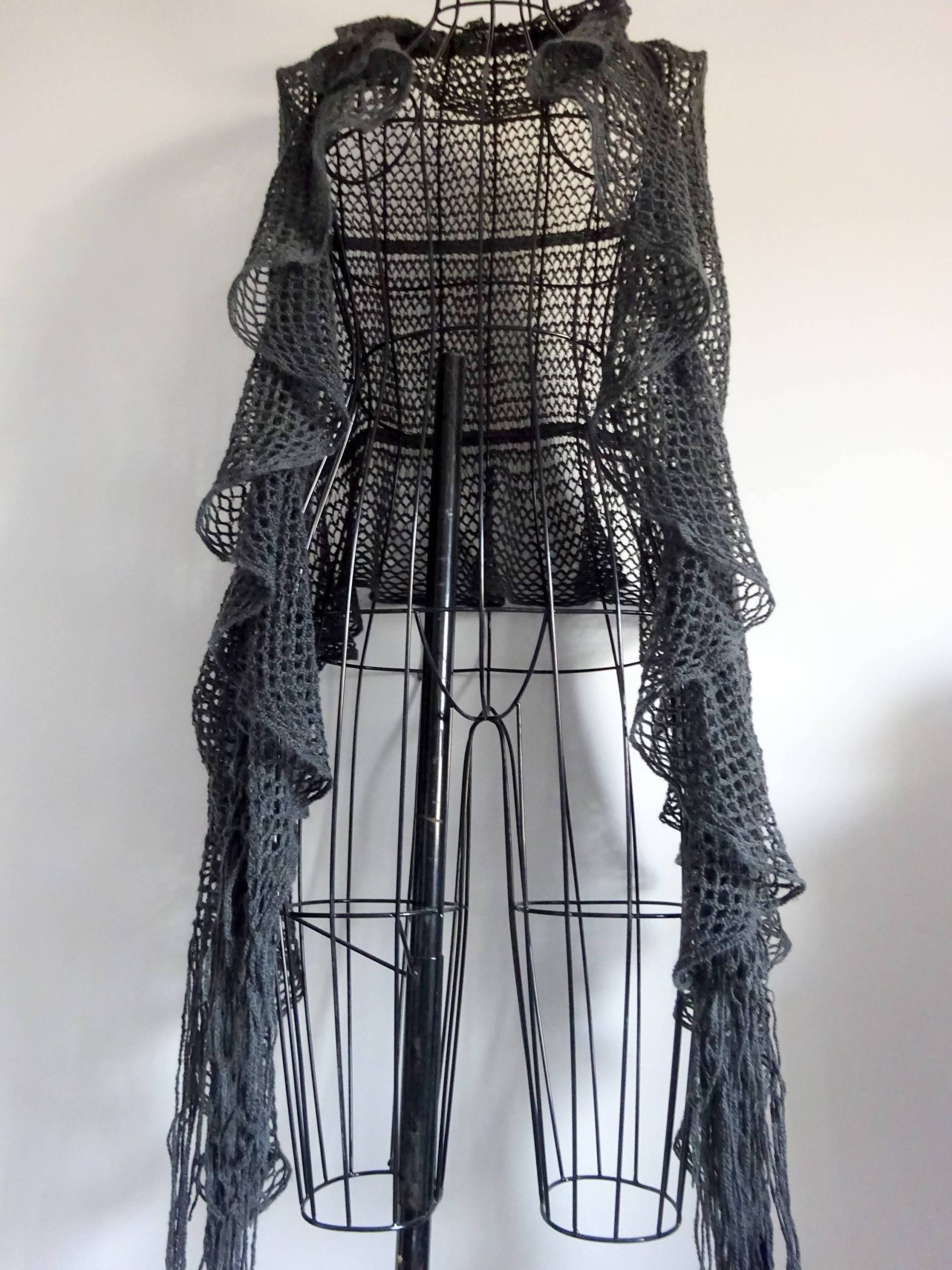 Graue Spitze Schal, Warmen Langen Mode-Schal, Große Frauen Weichen Schal Graue Spitze Schal, Warmen Langen Mode-Schal, Große Frauen Weichen Schal von vintagenataligo