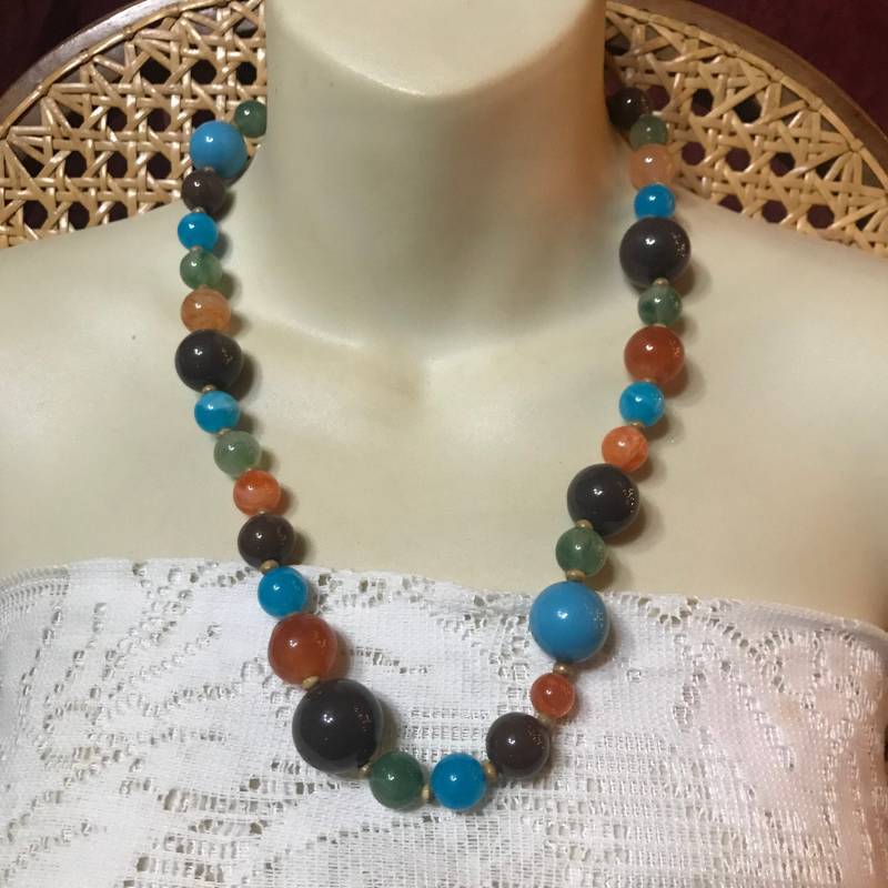 Vintage Designer Signiert Claires Multi Farbige Acrylplastikperlen Perlen Halskette von vintagenecklaces715