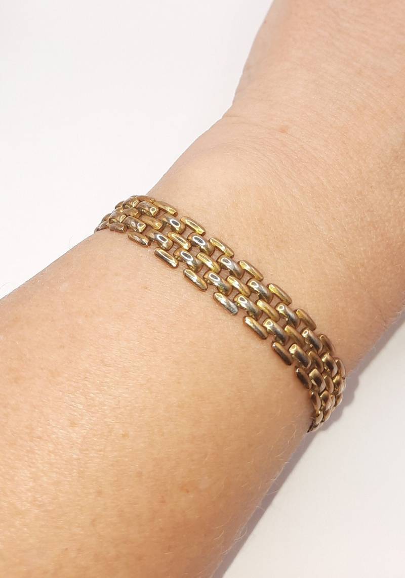 Goldfarbenes Armband Gliederarmband Vintage von vintagepearly