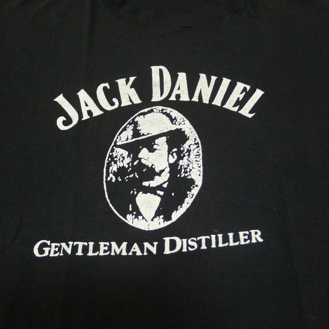 Vintage 80Er Jahre Jack Daniel Gentleman Distiller Schwarzes T-Shirt von vintageteesonline