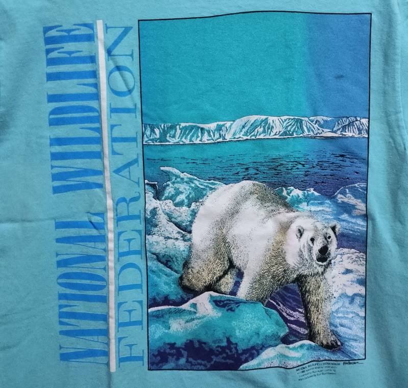 Vintage 90Er Jahre 1990 National Wildlife Association Eisbär T-Shirt Grün Vintage 90Er Jahre 1990 National Wildlife Association Eisbär T-Shirt Grün von vintageteesonline