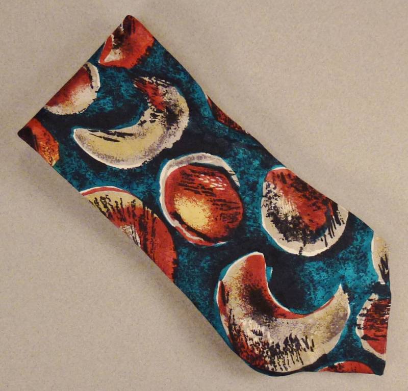 Designer Krawatte Seide China Hand Made Blau Rot Grau Schwarz Abstrakte Frucht 160 X 15 cm Designer Krawatte Seide China Hand Made Blau Rot Grau Schwarz Abstrakte Frucht 160 X 15 cm von vintagevasso