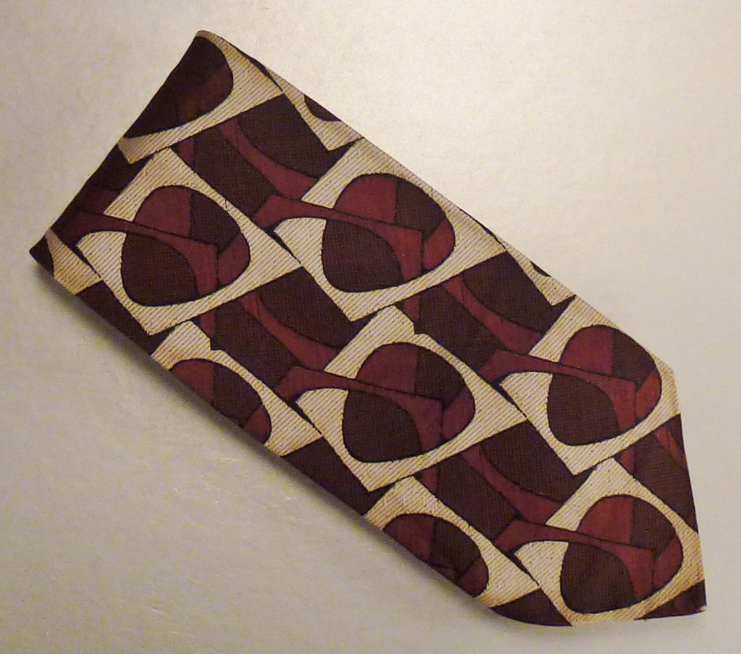 Designer Neck Tie Van Seide Rips Grain Gewebt Atomic Design 1980Er 56 X 3 in Lila Pink von vintagevasso