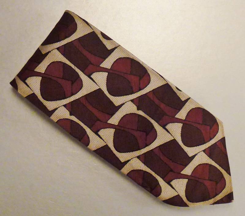 Designer Neck Tie Van Seide Rips Grain Gewebt Atomic Design 1980Er 56 X 3 in Lila Pink von vintagevasso