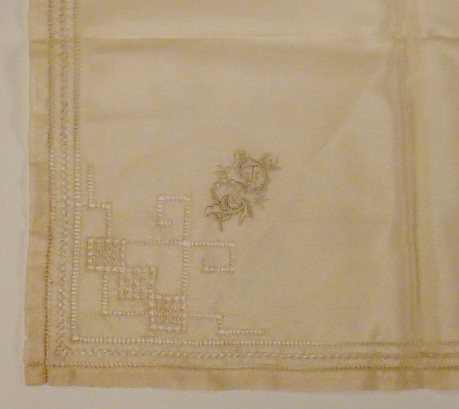 Jahrgang Madeira Taschentuch Inittial G Seide Hankie Hand Embr. Hochzeit 12 X Mint Beige 0Pen Arbeit von vintagevasso