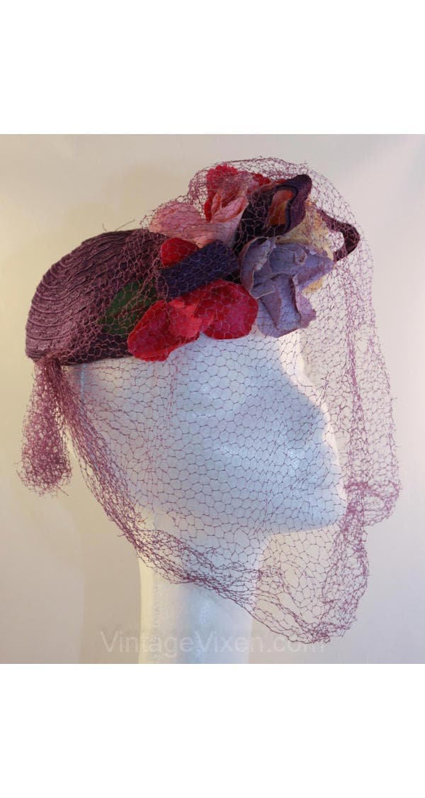 40Er Jahre Hut - Wunderschöner 1940Er Mit Hut, Haarnetz 40Er Jahre Hut - Wunderschöner 1940Er Mit Hut, Haarnetz von vintagevixen