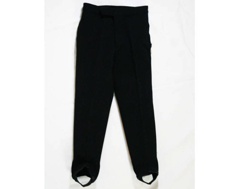 Kinder Skihose - Schöne Qualität 1950Er 1960Er Jahre Jungen Größe 8 Winter Stretch Hose Mit Steg Schwerer Schwarzer Strick Athletisch Ski Fahren von vintagevixen