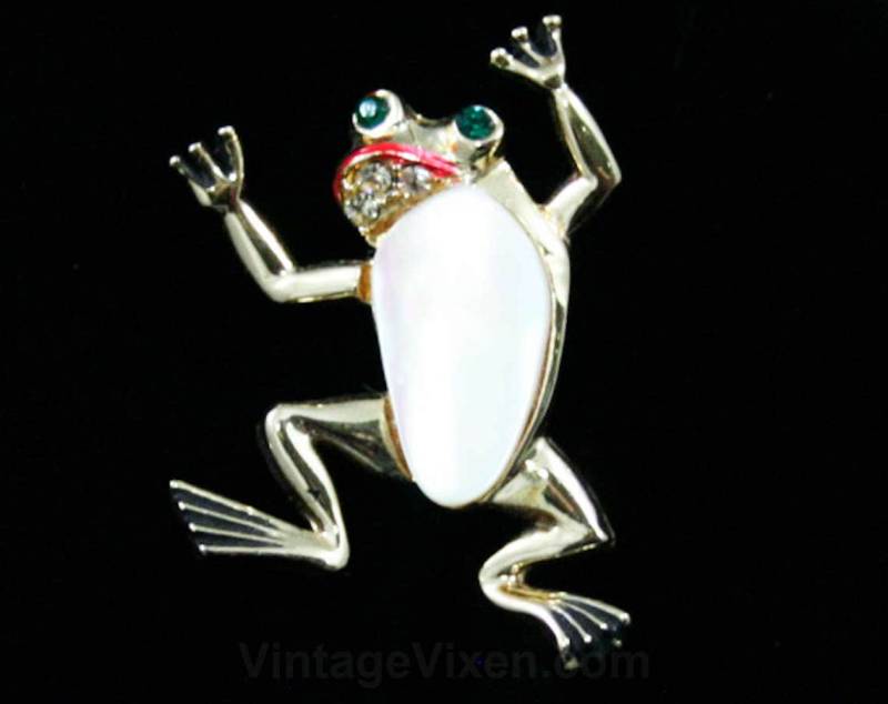 Lustiger Frosch 1960Er Jahre Pin - Süßer Neuheit 60S Brosche Amphibien Tier Anstecknadel Grüne Augen Strass Handbemalt 42525 Lustiger Frosch 1960Er Jahre Pin - Süßer Neuheit 60S Brosche Amphibien Tier Anstecknadel Grüne Augen Strass Handbemalt 42525 von vintagevixen