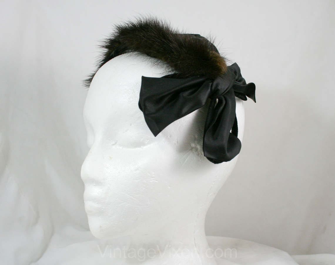 Schoko Brauner Nerz Hut - 60Er Jahre Satin Schleifen By Debbie 41298 Schoko Brauner Nerz Hut - 60Er Jahre Satin Schleifen By Debbie 41298 von vintagevixen
