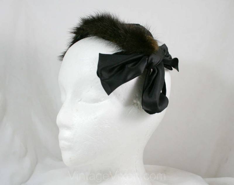 Schoko Brauner Nerz Hut - 60Er Jahre Satin Schleifen By Debbie 41298 Schoko Brauner Nerz Hut - 60Er Jahre Satin Schleifen By Debbie 41298 von vintagevixen