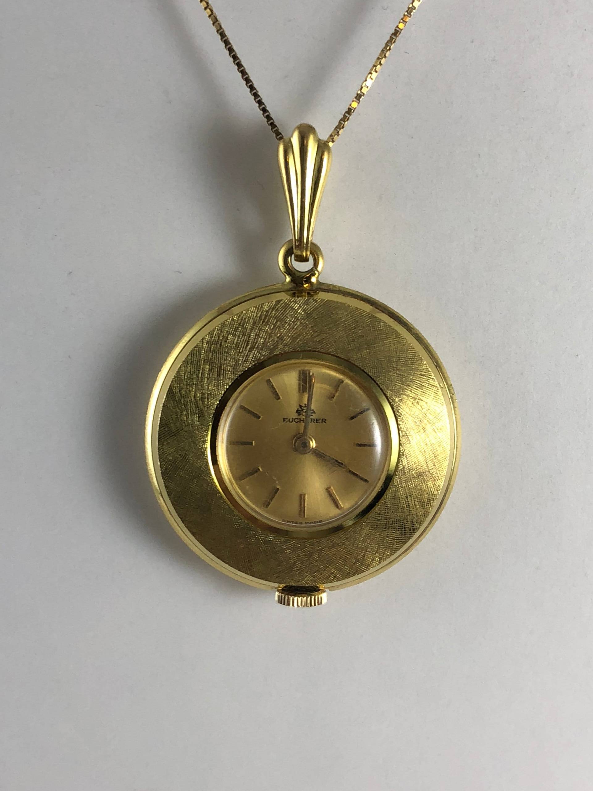 Vintage Bucherer Emaille Uhr 17 Jewels Vergoldetes Floral von vintagewatches4sale