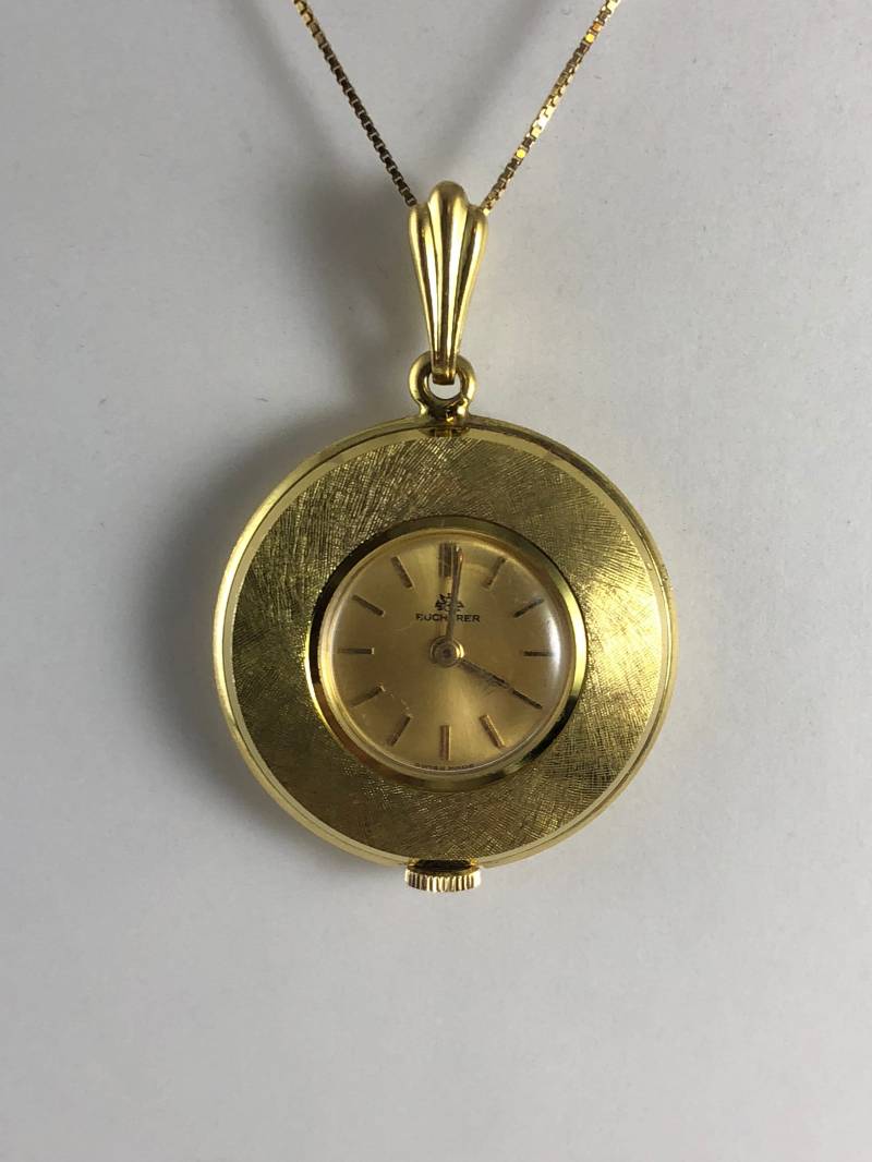 Vintage Bucherer Emaille Uhr 17 Jewels Vergoldetes Floral von vintagewatches4sale